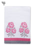 Handloom Cotton Hand Towel With Block Print Border